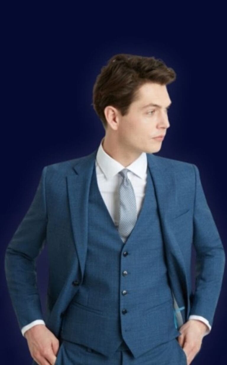 Man Wearing a Classic Blue Tuxedo – The Difference Between a Tux and a Suit