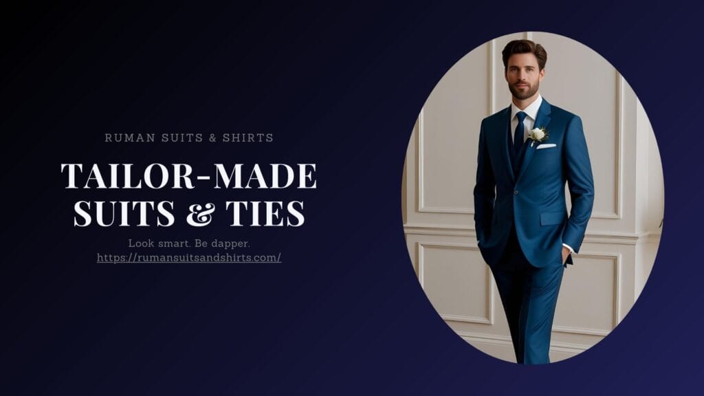 Elegant groom in a perfectly tailored wedding suit - a guide on how to choose a wedding suit.