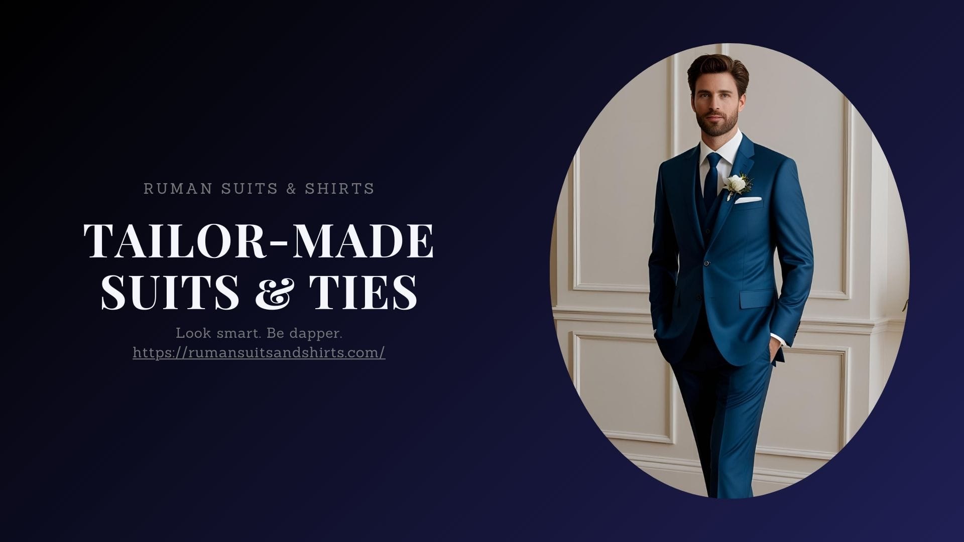 Elegant groom in a perfectly tailored wedding suit - a guide on how to choose a wedding suit.