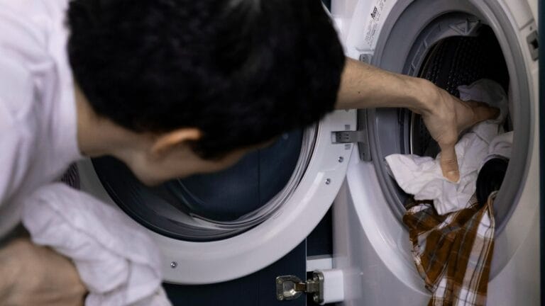 Close-up view of suit fabric showing texture and detail for care guidance on can you wash a suit.