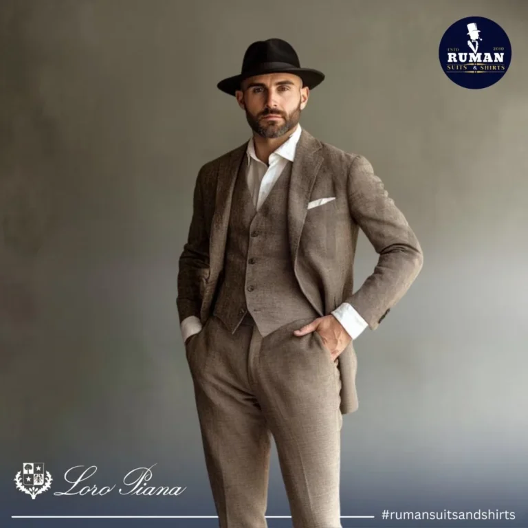 Modern and classic takes on the evolution of the three piece suit for men, highlighting evolution in fit and style.
