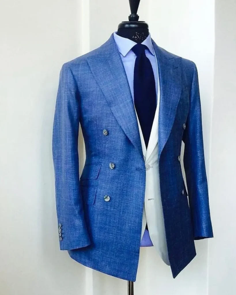 Elegant three piece suit for men body type guide showing tailored fit and style for all shapes.