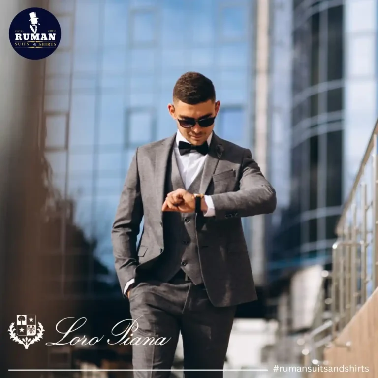 Elegant groom wearing the perfect suit for every occasion in a luxury wedding setting