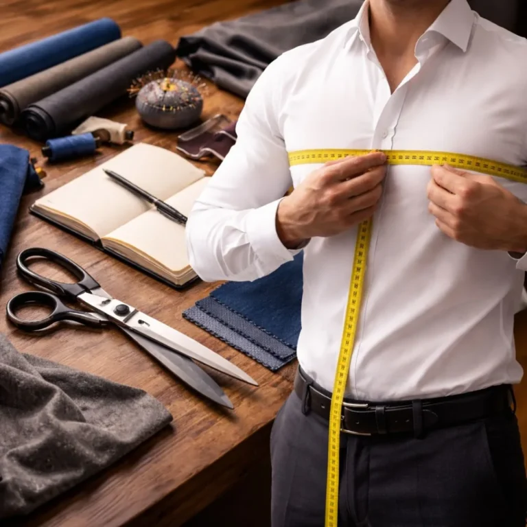 How to measure yourself for a suit at home using a measuring tape to take accurate body measurements for tailoring.