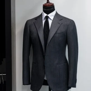 Must-Have Suits Every Man Should Own displayed with classic formal suits including navy, black, and grey styles arranged neatly.