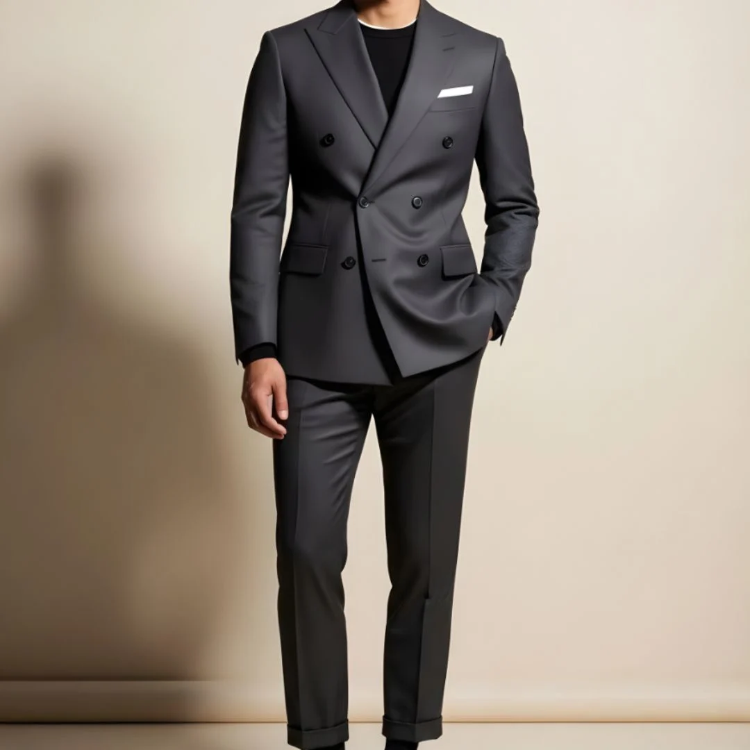 A tailored men's suit showcasing The Ultimate Guide to the Best Tailors, highlighting quality craftsmanship, perfect fit, and style in Dubai.