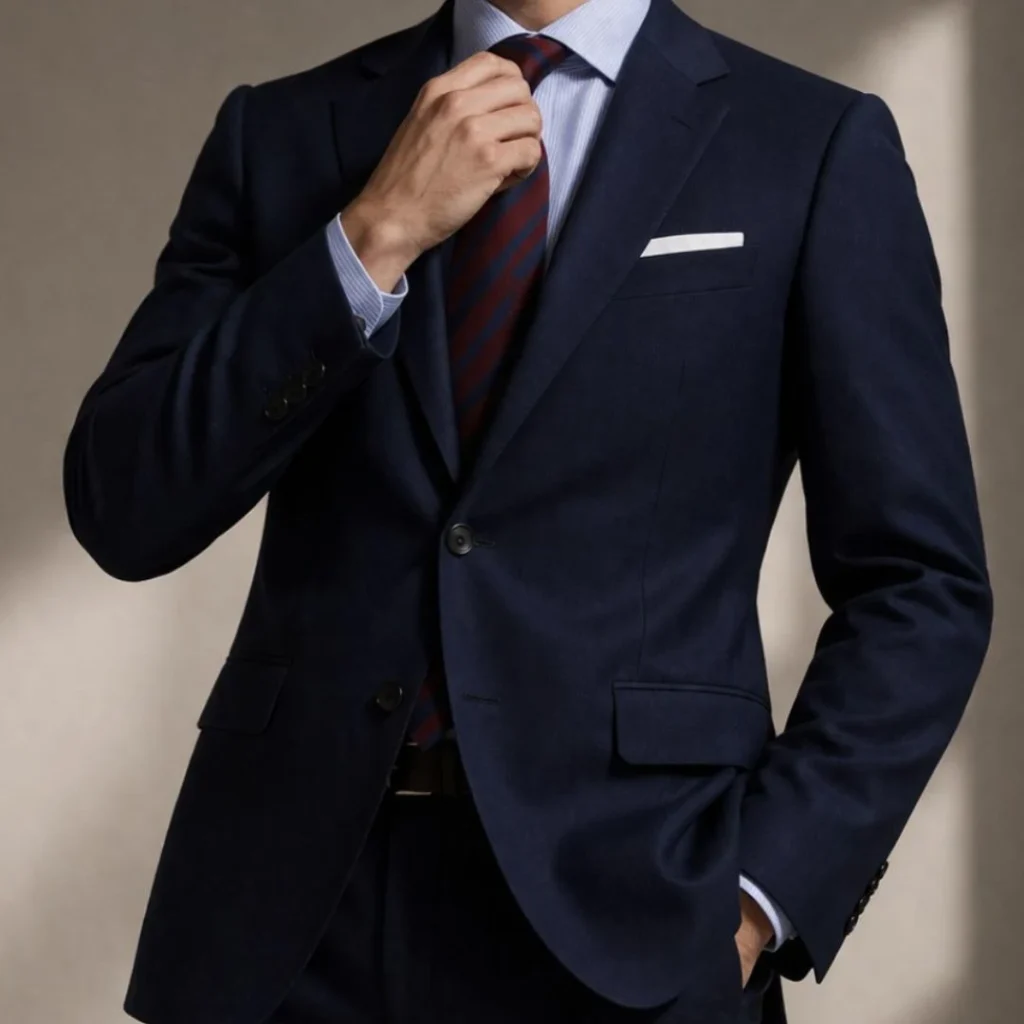 Elegant custom suit display representing Top 10 Tailor in Dubai for Bespoke Suits with premium tailoring and flawless craftsmanship.