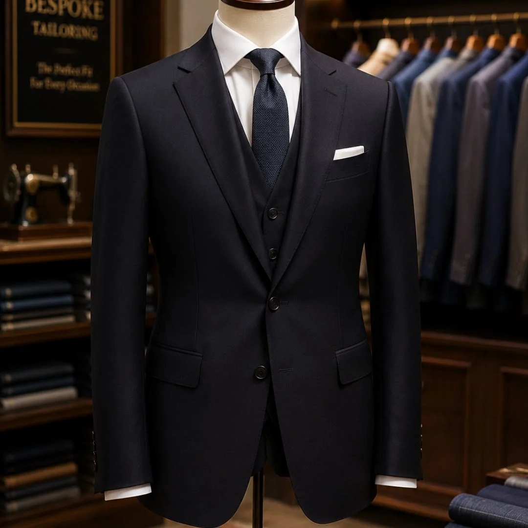 Stylish man wearing a perfectly tailored suit, showcasing expert craftsmanship – Choosing the Perfect Mens Tailor Dubai.