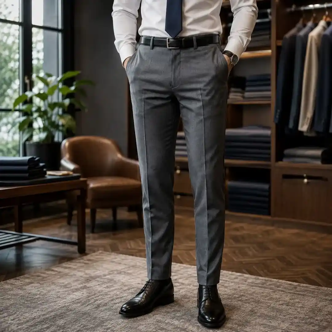 Why Professionals Choose Tailored Trousers – A stylish man wearing perfectly fitted tailored trousers with premium fabric and elegant formal styling.
