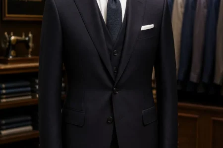 Stylish man wearing a perfectly tailored suit, showcasing expert craftsmanship – Choosing the Perfect Mens Tailor Dubai.