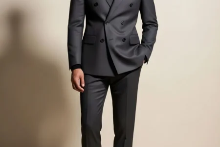 A tailored men's suit showcasing The Ultimate Guide to the Best Tailors, highlighting quality craftsmanship, perfect fit, and style in Dubai.