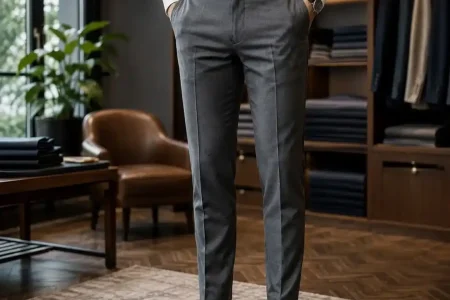 Why Professionals Choose Tailored Trousers – A stylish man wearing perfectly fitted tailored trousers with premium fabric and elegant formal styling.